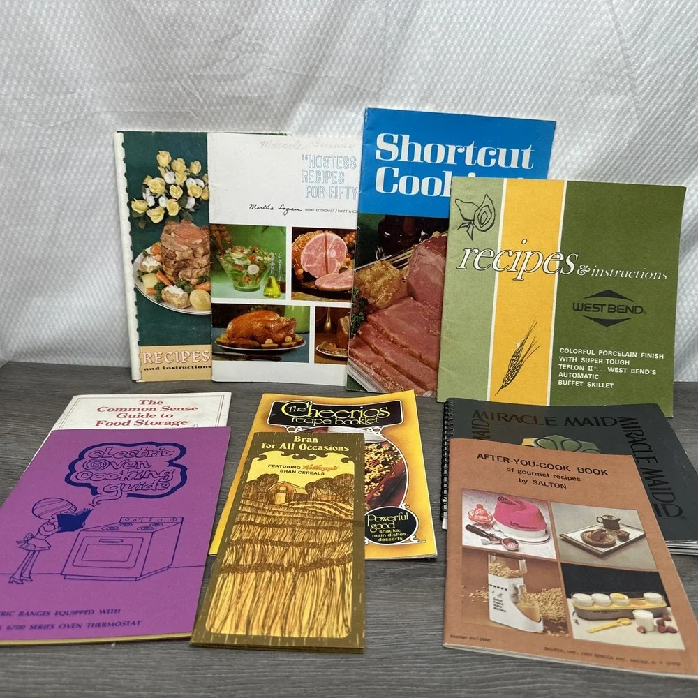 Lot of 7 Vintage Cookbooklets Retro Recipes Cooking Guides Kitchenalia‎ vintage